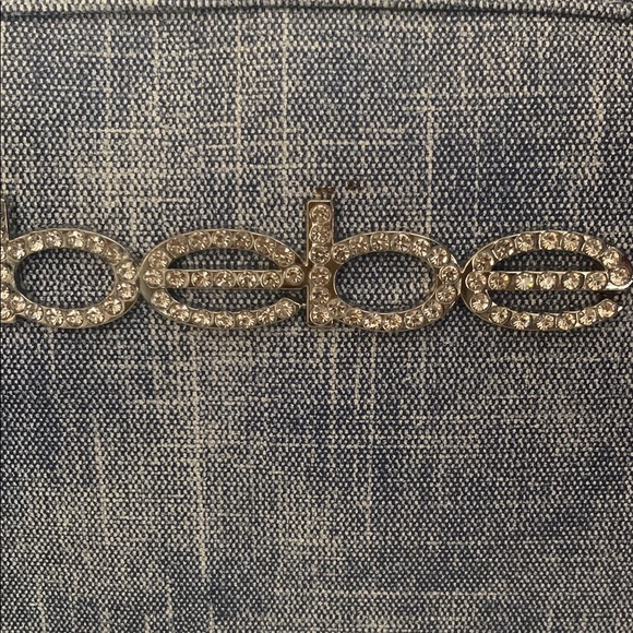 Bebe Denim-Style Blue Pouch - Picture 2 of 5